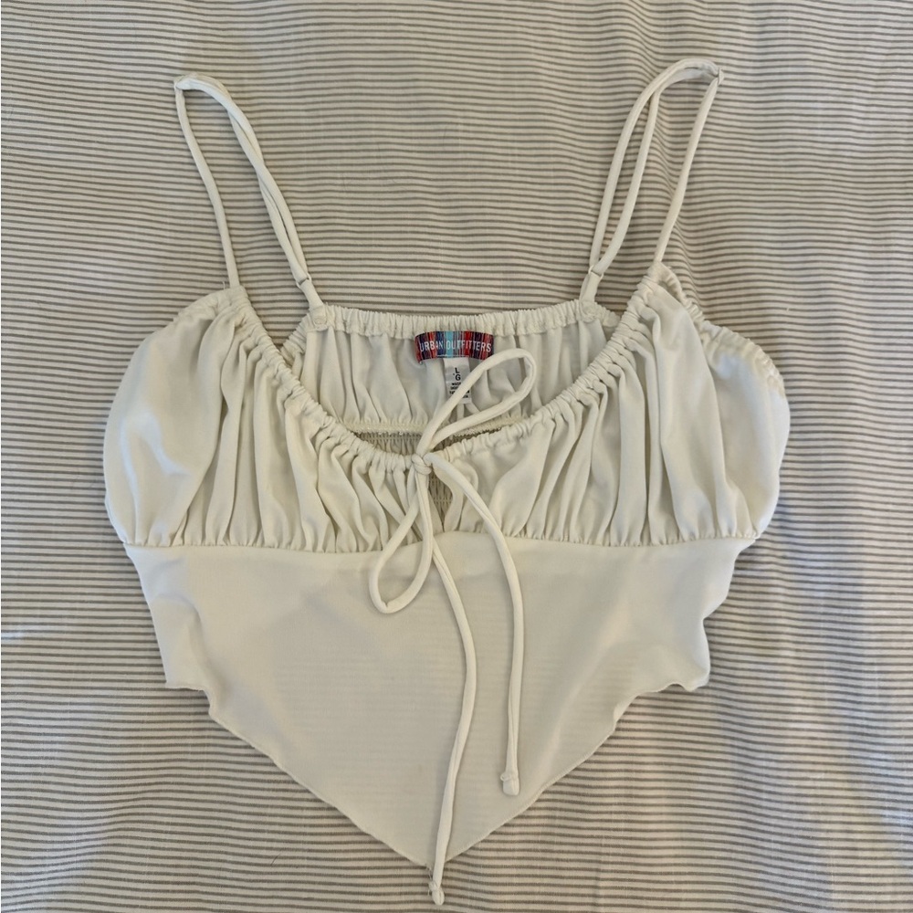 URBAN OUTFITTERS Women's Cream Top with Adjustable Straps